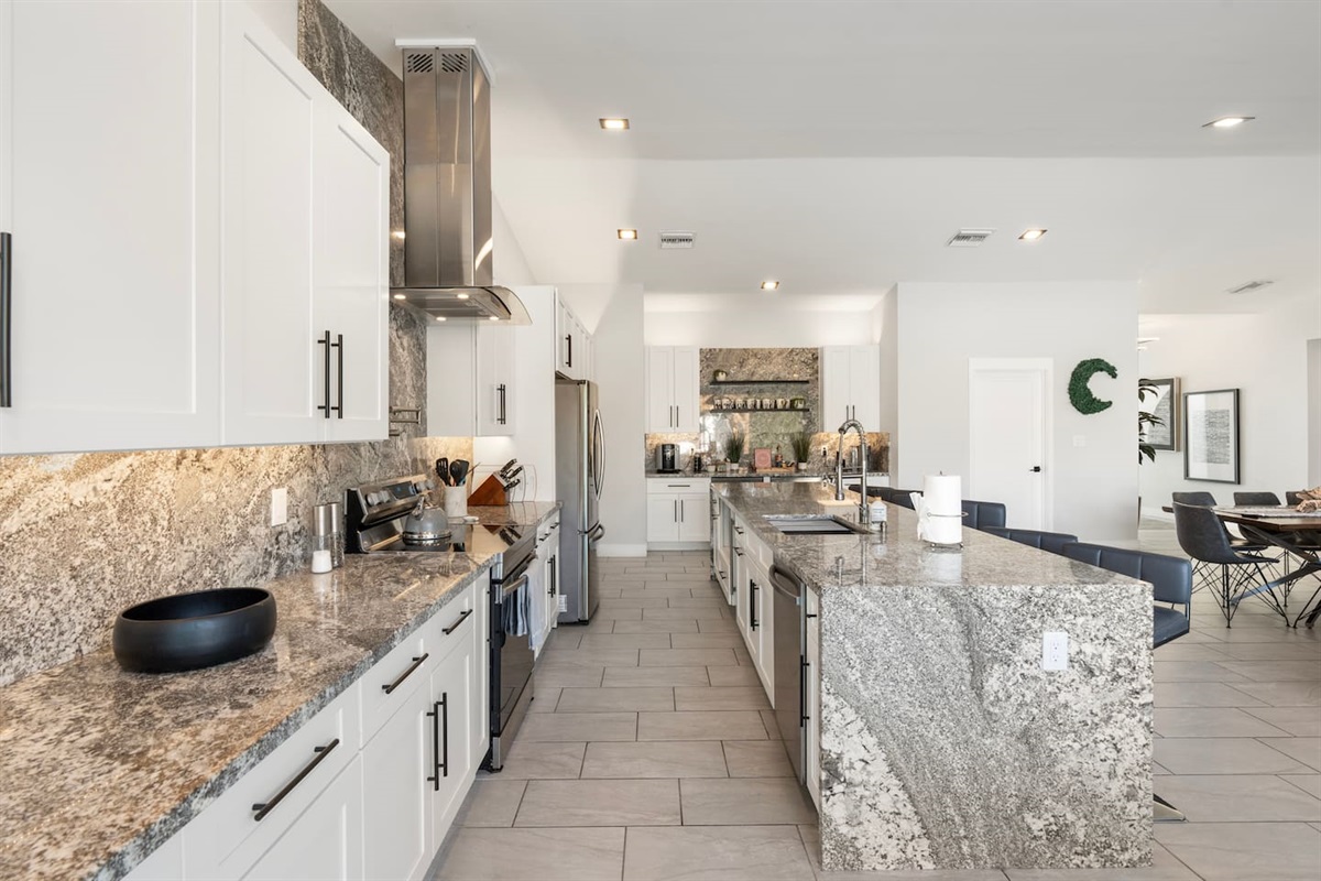 Spacious design with double islands.

