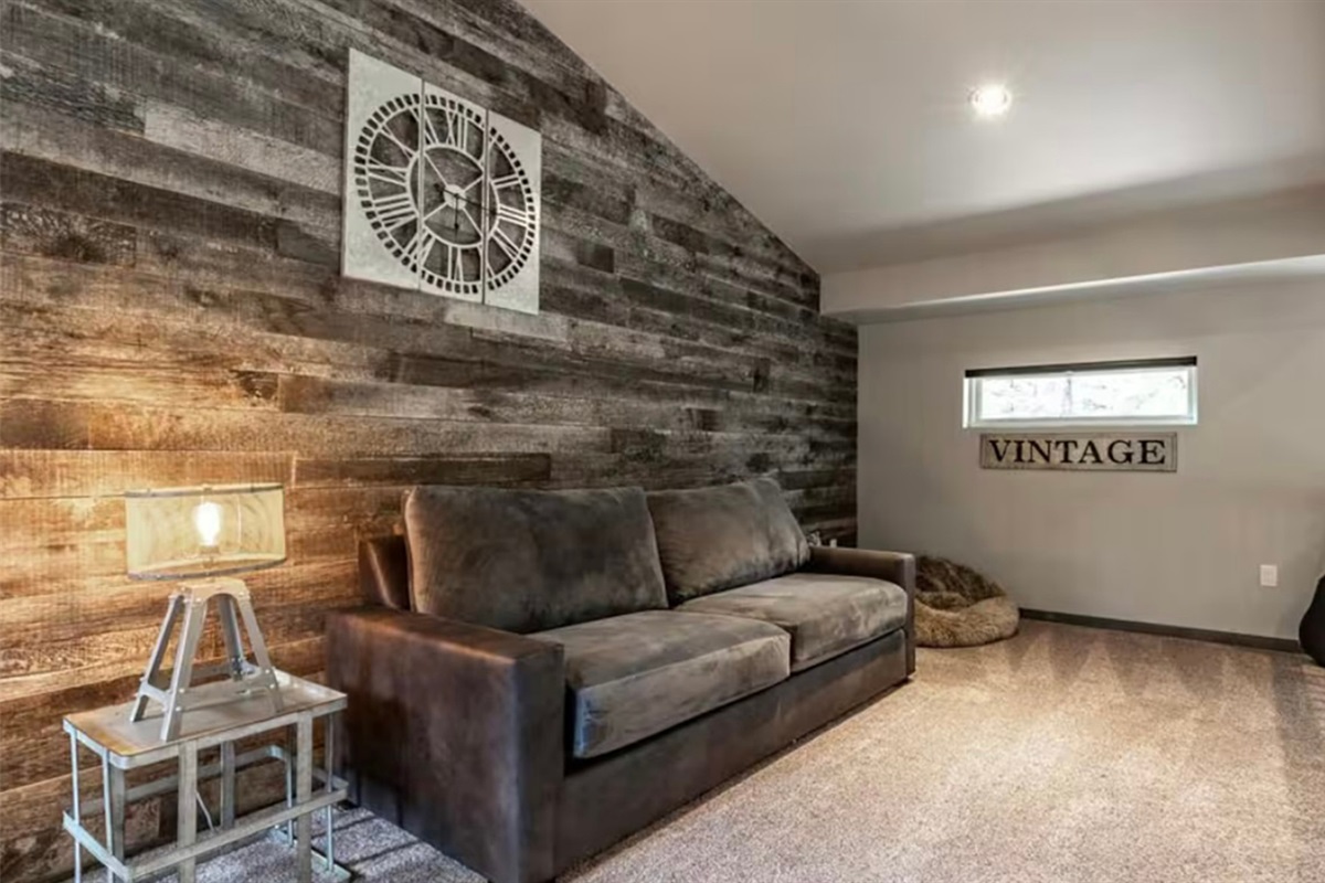 Cozy loft lounge space perfect for relaxing or reading.