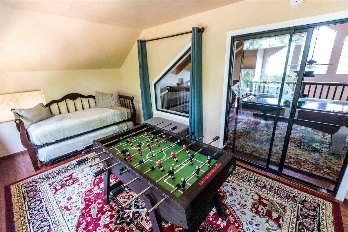 Two single beds which can be converted into queen size bed. 