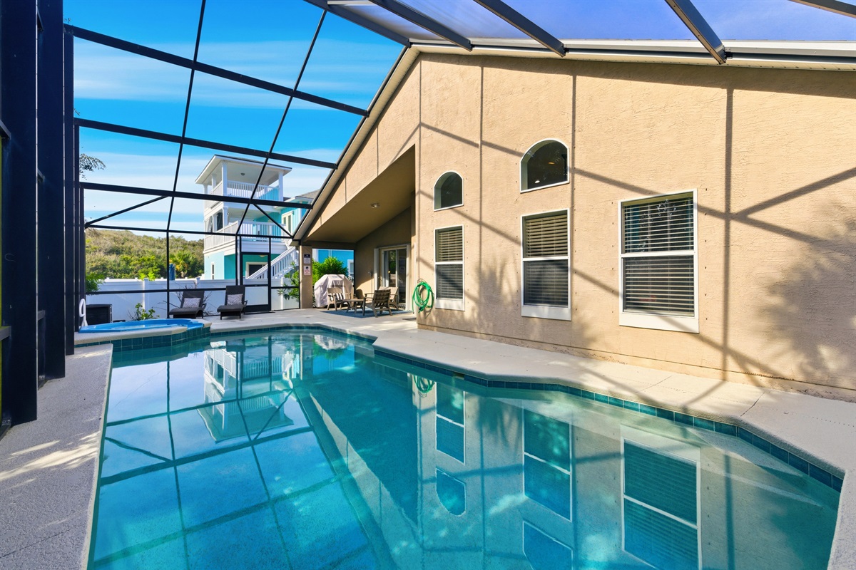 A 4 bed, 2 bath pool home with hot tub