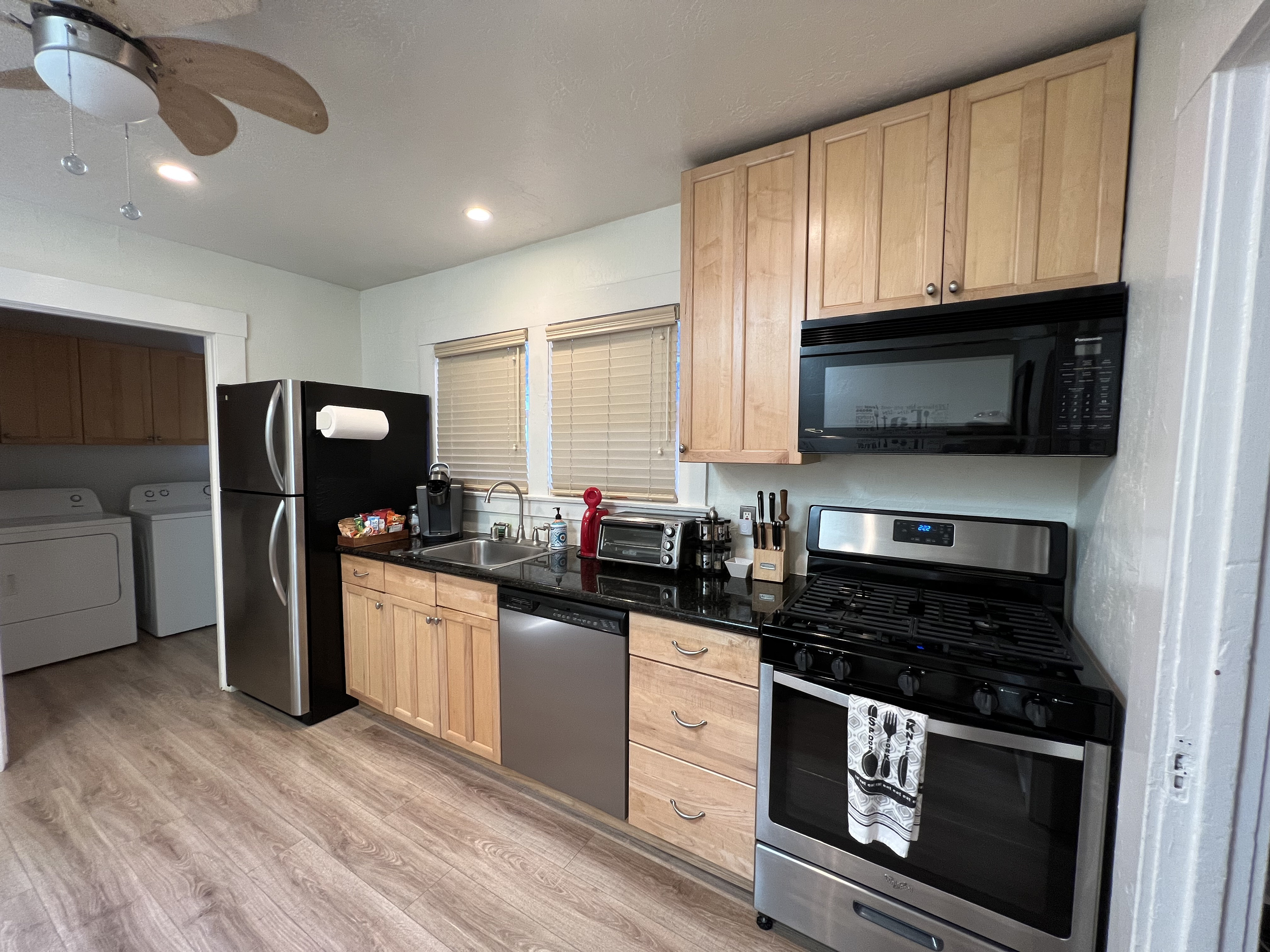 Eat in kitchen with a laundry/utility storage room