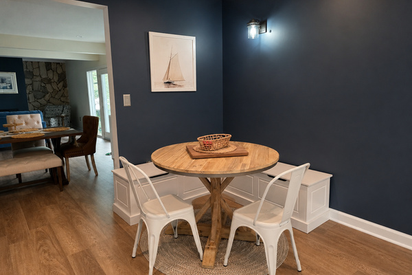 Casual kitchen dining area with seating for four, located just off the main living and kitchen spaces.