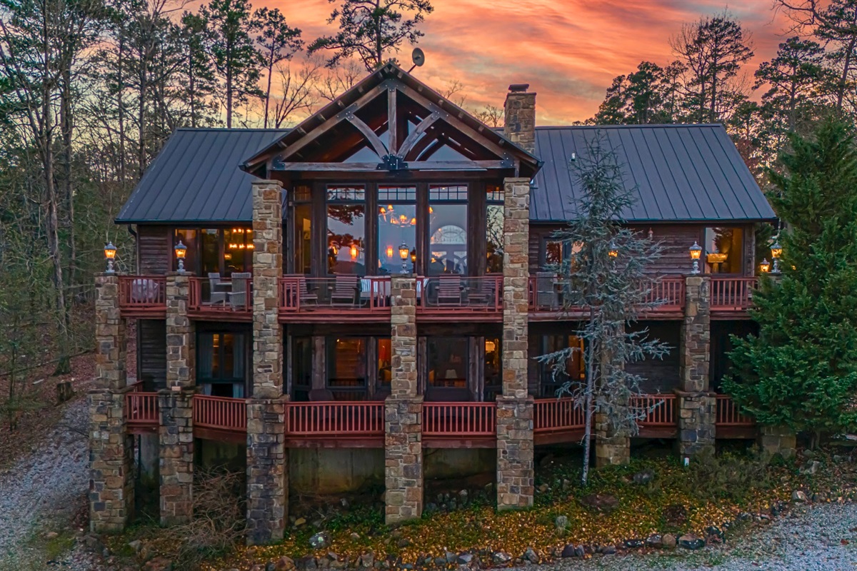 Expansive Decks on the Backside of the Home Overlooking the Lake