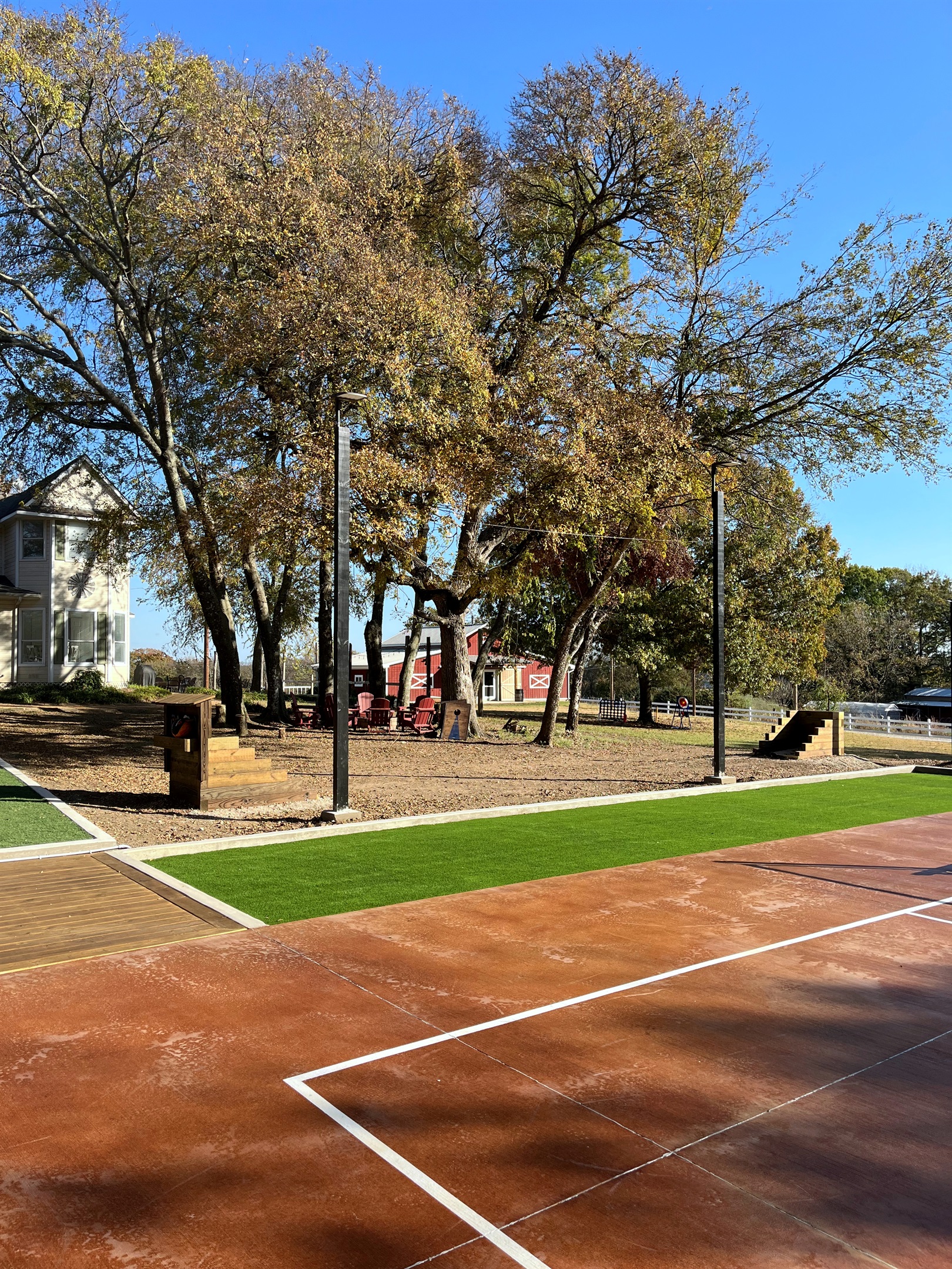 Court complex is close to the accommodations and Game Barn