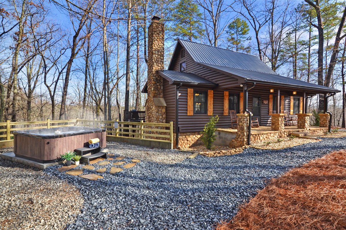 Side yard from hot tub