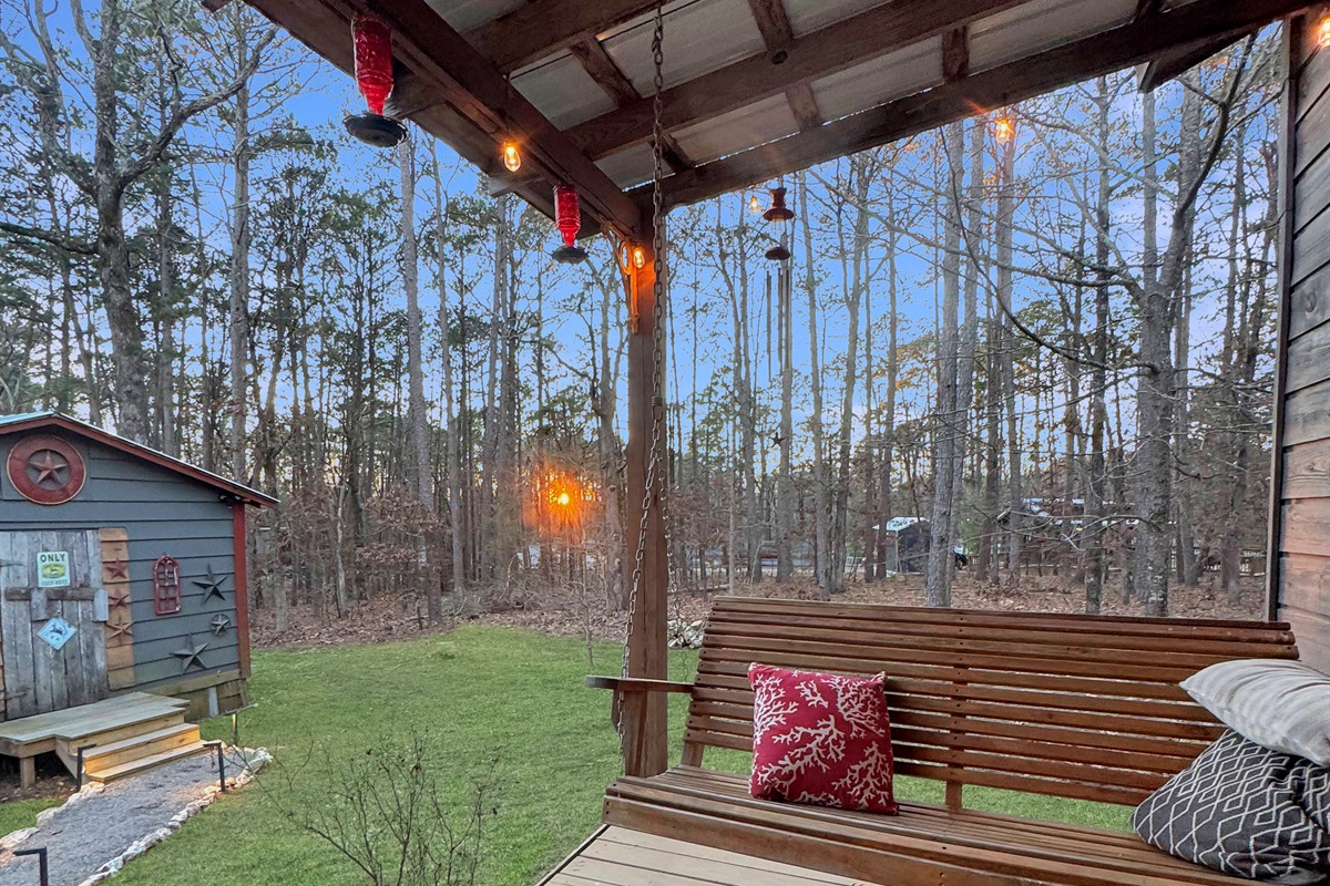 Sun setting on the Ouachita National Forest, from front porch.
