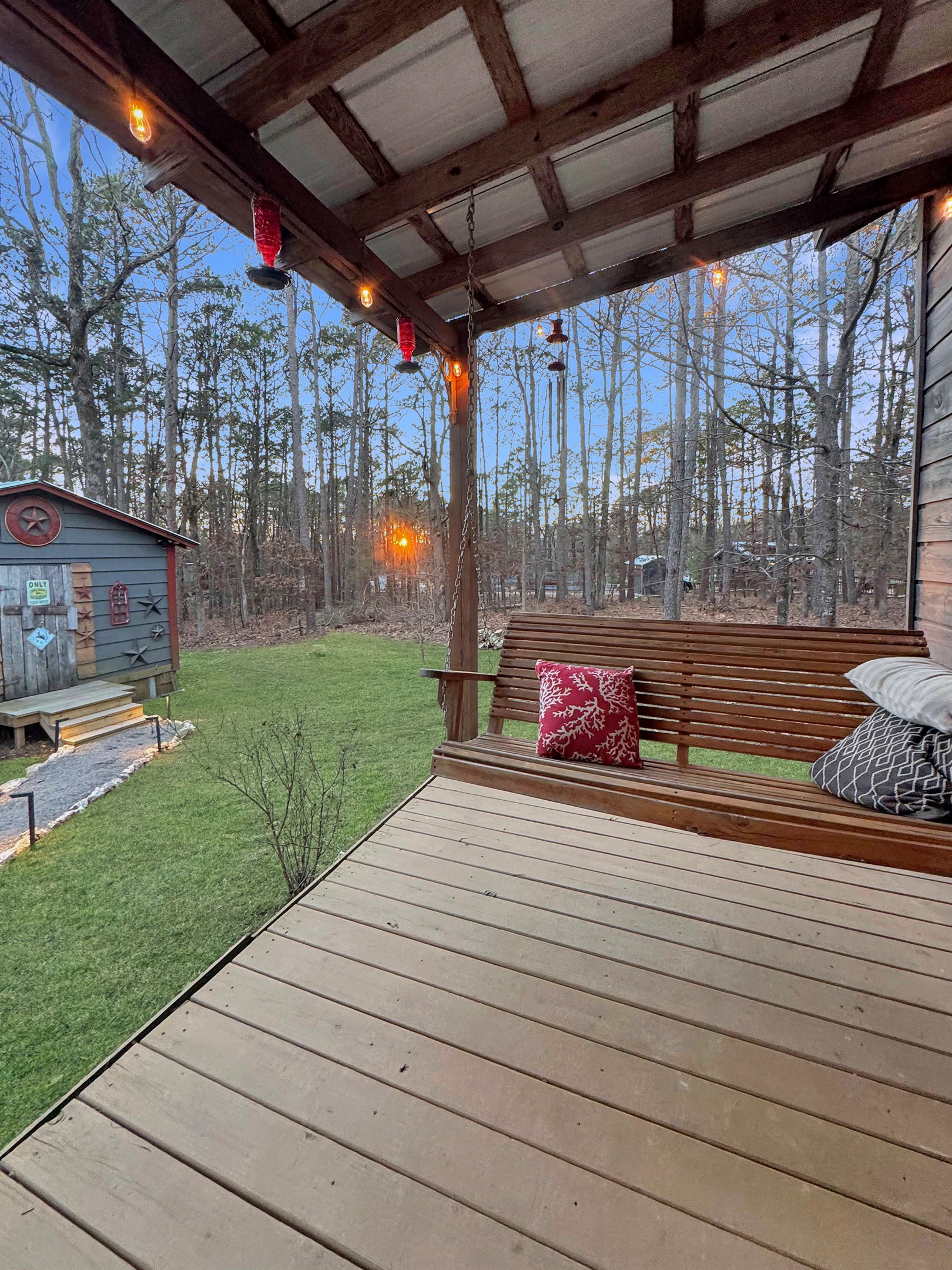 Sun setting on the Ouachita National Forest, from front porch.