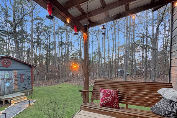 Sun setting on the Ouachita National Forest, from front porch.