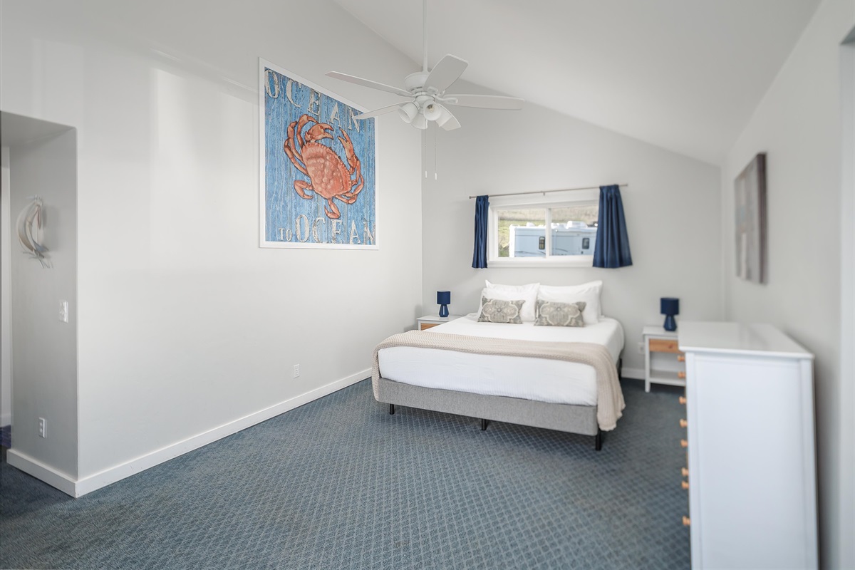 Bright, cheerful, and roomy — this primary suite is your cozy retreat after a full day of adventure.
