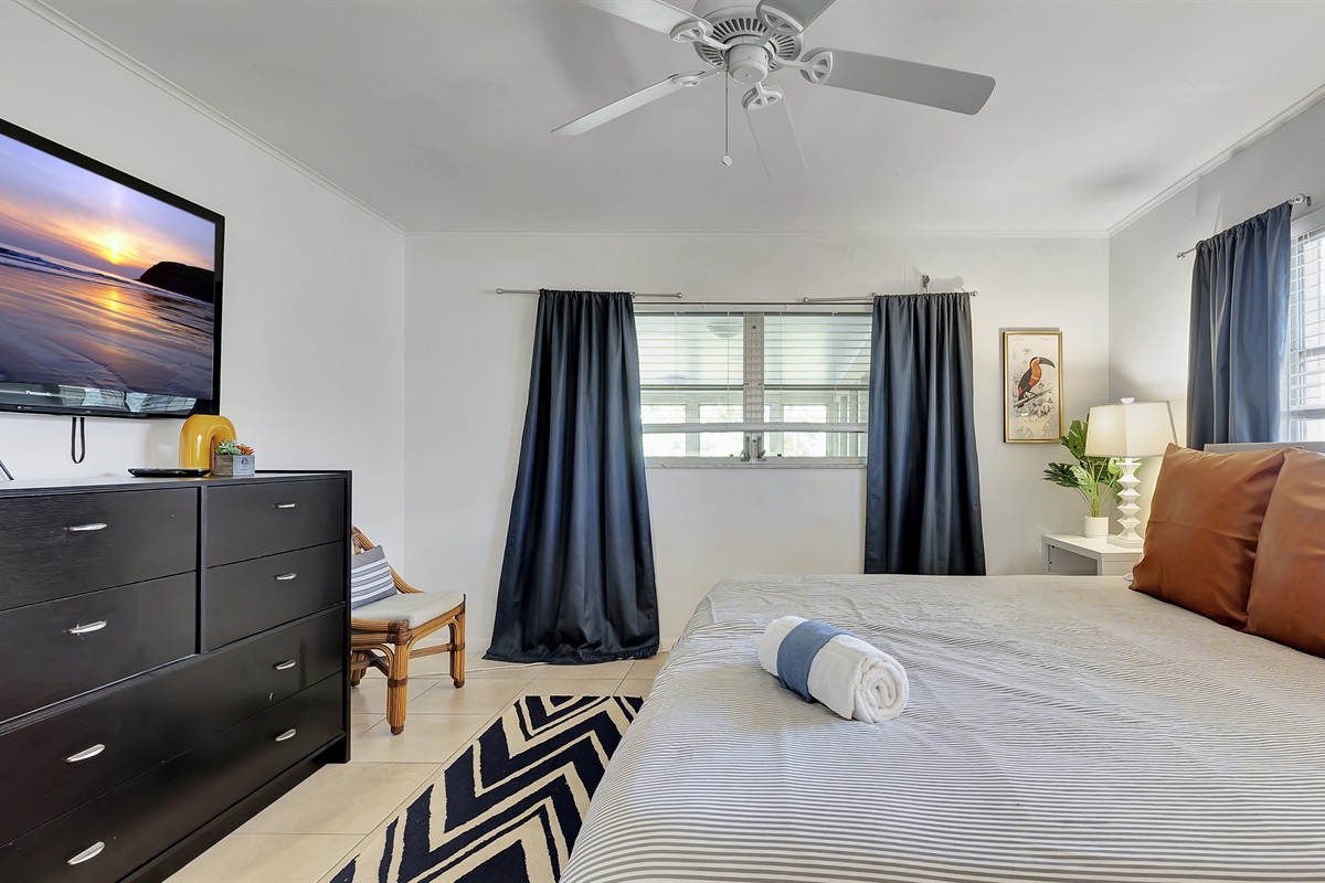 A spacious and light king bedroom