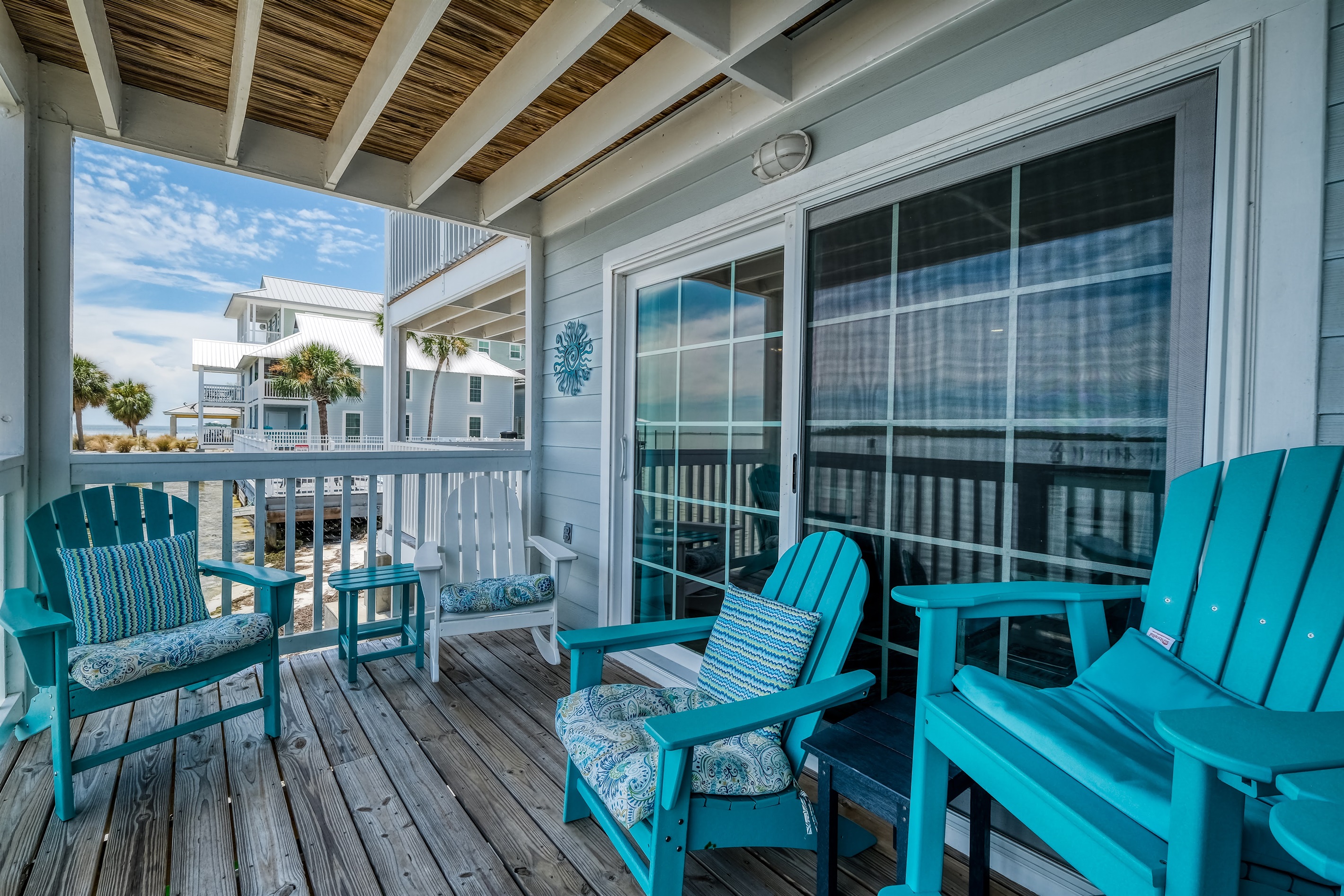 Private porch with great seating to relax and enjoy the view