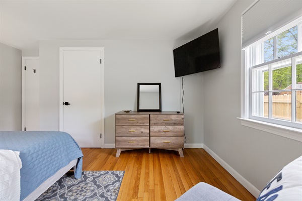 Soft linens, a comfy queen, and a window to the outdoors, perfect for rest!