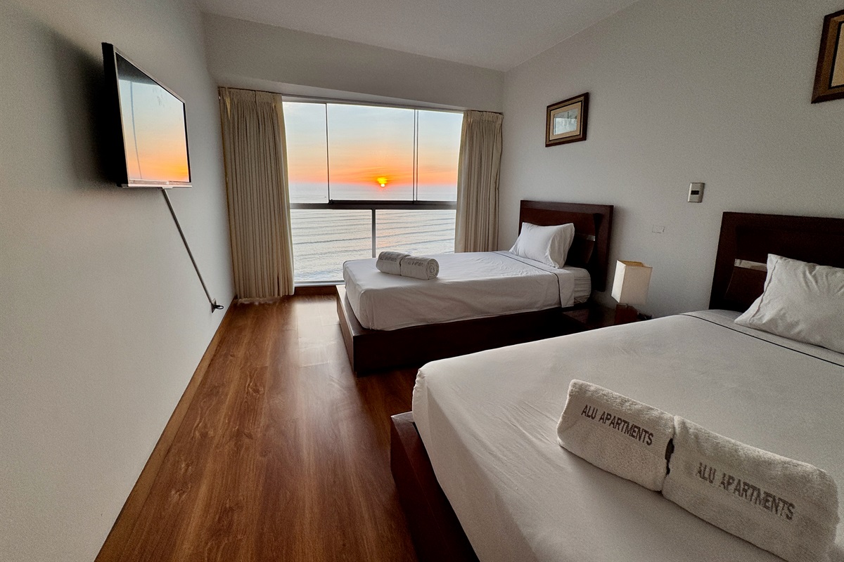 Coastal Sunset View: Even from our third bedroom, guests can enjoy the magical glow of the Peruvian sunset over the ocean, creating a warm and relaxing ambiance