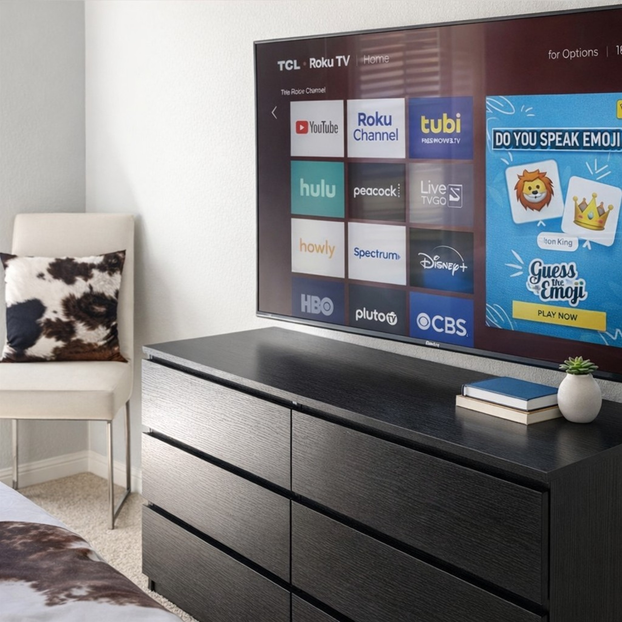 Experience premium in-room entertainment with 50” smart TVs in every bedroom