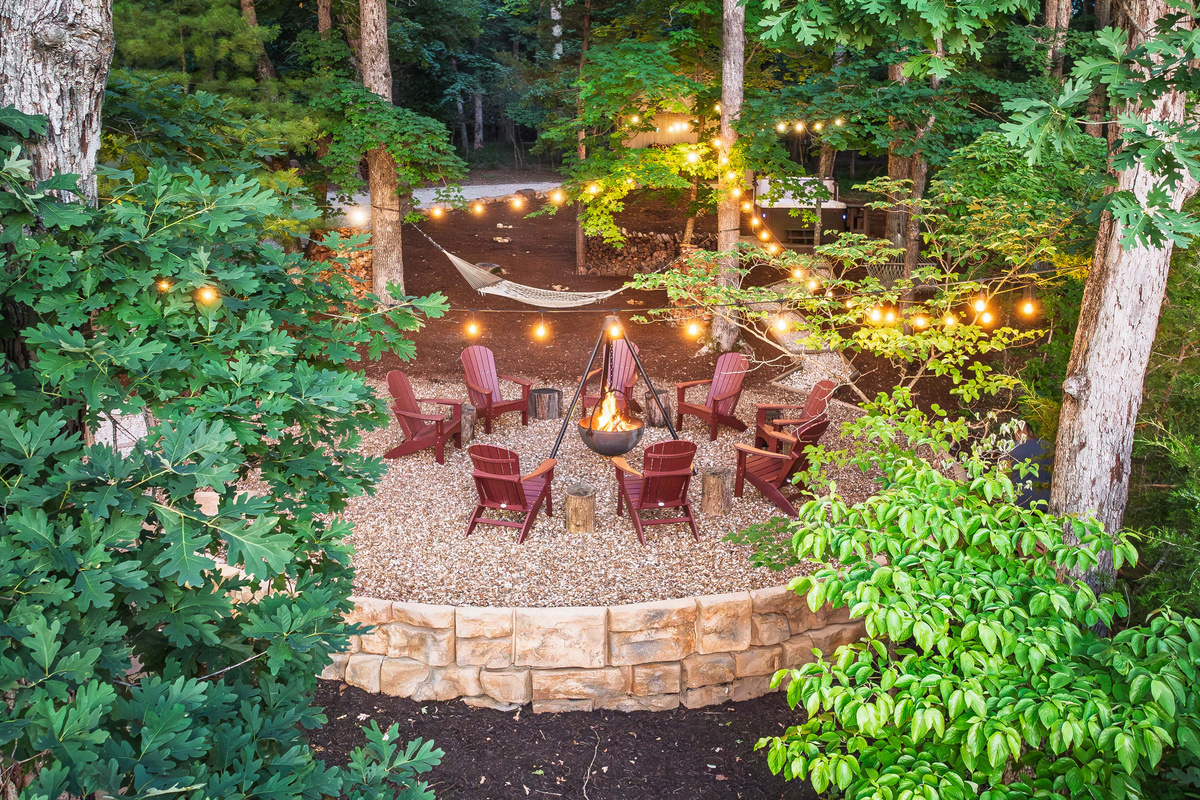 Gather around the fire pit for s'mores, stories, and lake views.