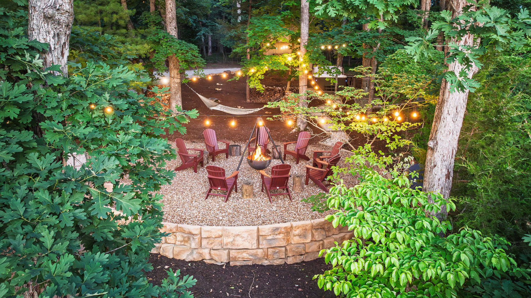 Gather around the fire pit for s'mores, stories, and lake views.