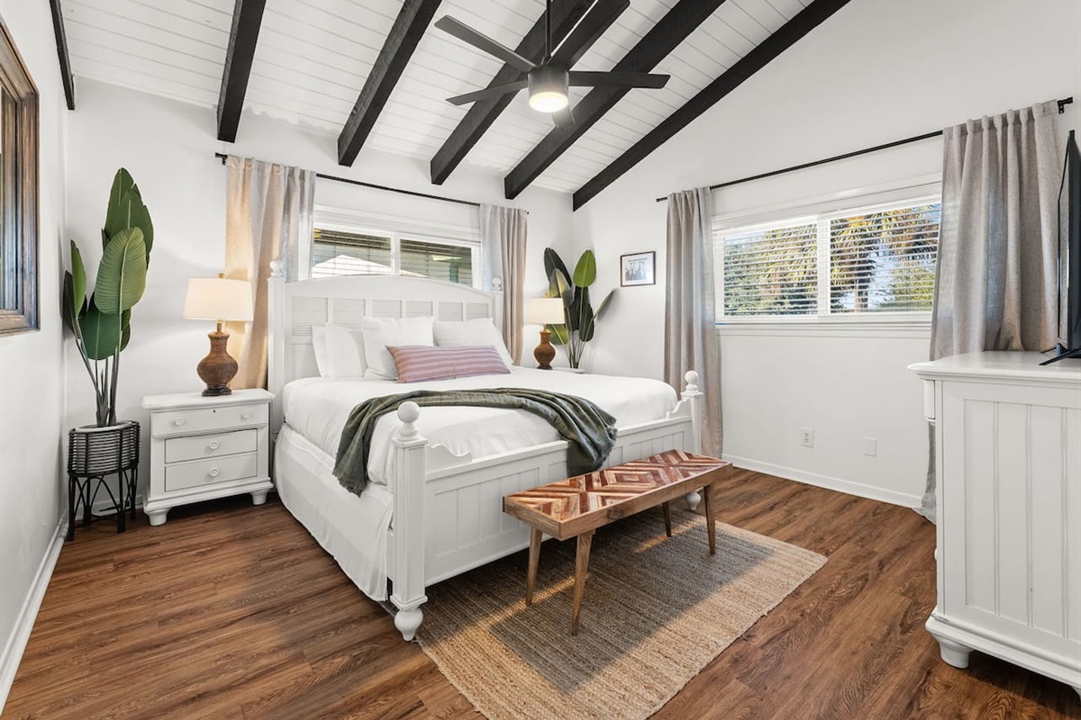 Bedroom 1 features a king bed.