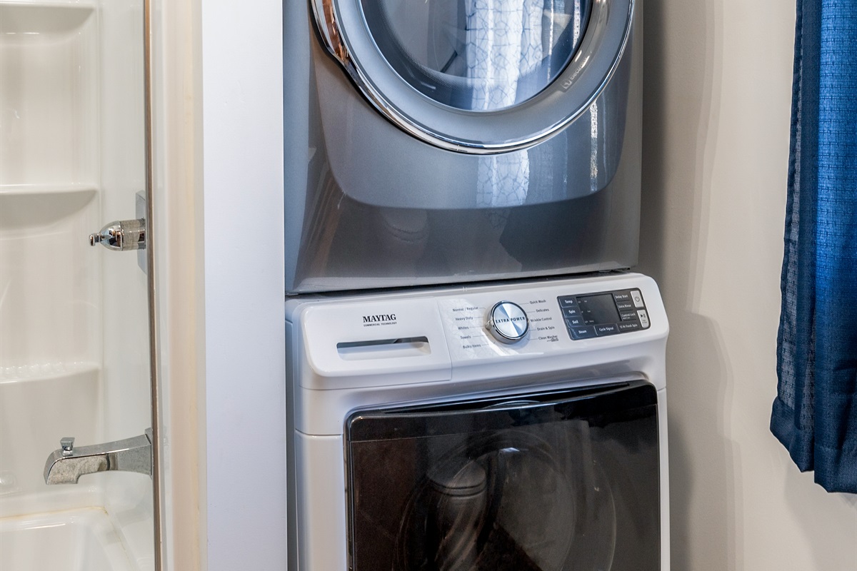 Full-size washer and dryer for your convenience—perfect for extended stays or family getaways.