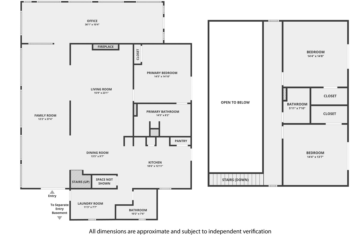Main area of the property, two stories, sleeps 10