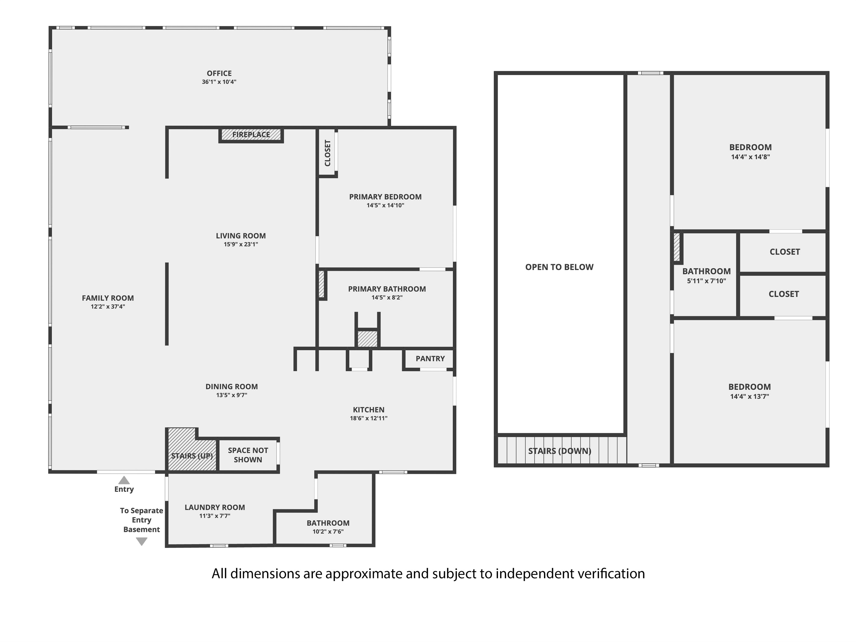 Main area of the property, two stories, sleeps 10