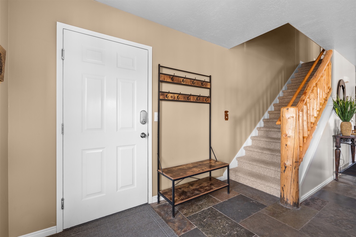 Entryway with easy access to stairs and main living area.