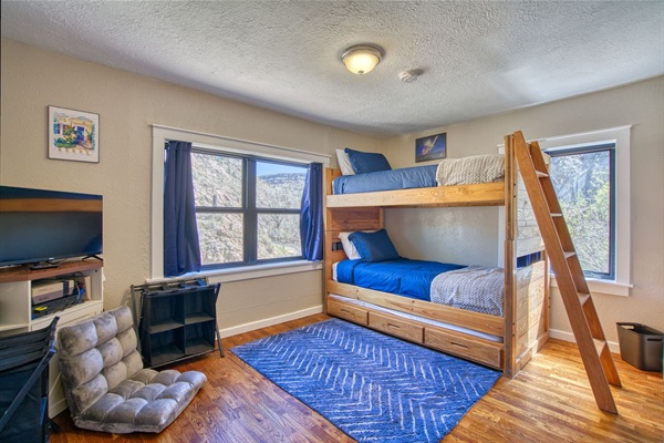 Upper North Bunk Beds. 2 Twins, Plus Twin Trundle