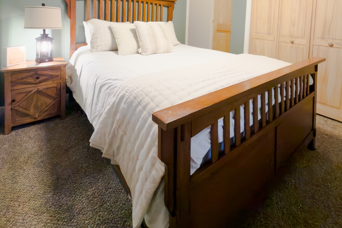 Bedroom 3 - Queen. Room is cozy and comforting for a great nights sleep.