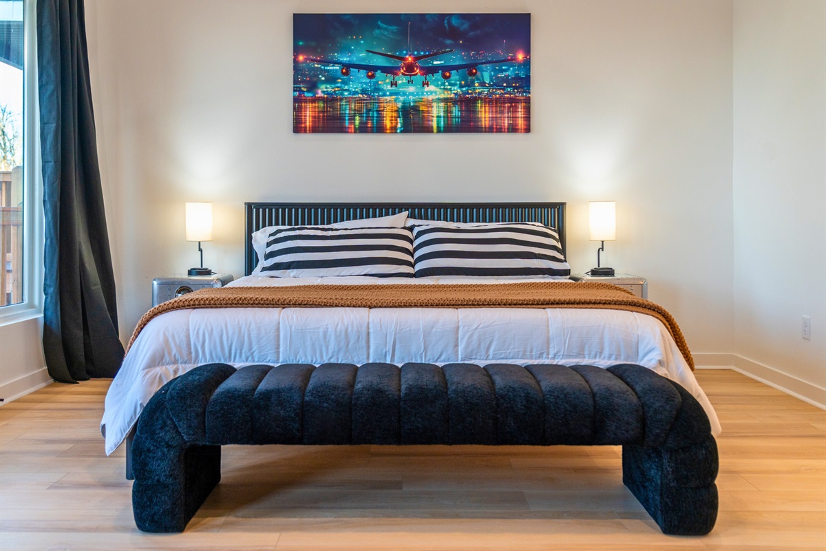 At the end of the day, this bedroom feels like a peaceful retreat to unwind and recharge.