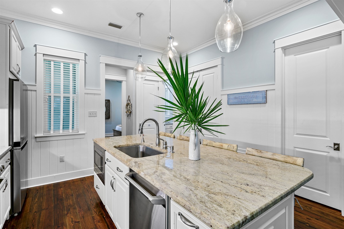 Modern appliances and ample counter space for effortless meal prep.