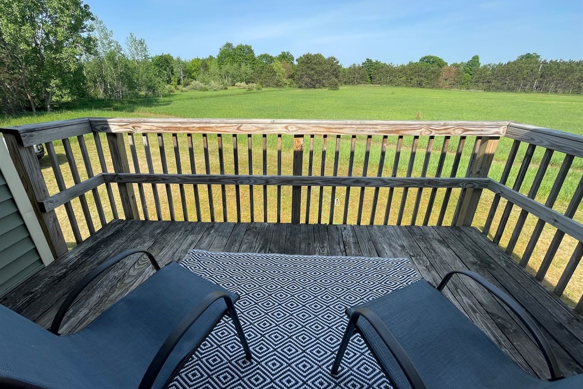 Private balcony off living room
