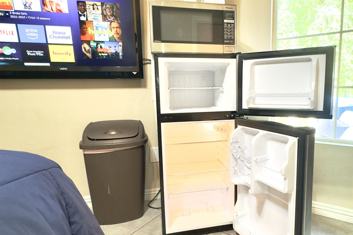 Mini fridge with freezer — guest house amenities in Henderson NV near Las Vega