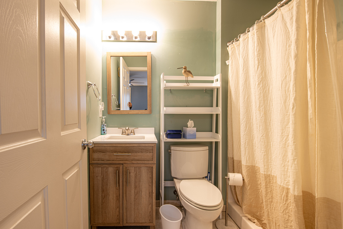 Full View of Bathroom 1 Vanity, Toilet and Shower