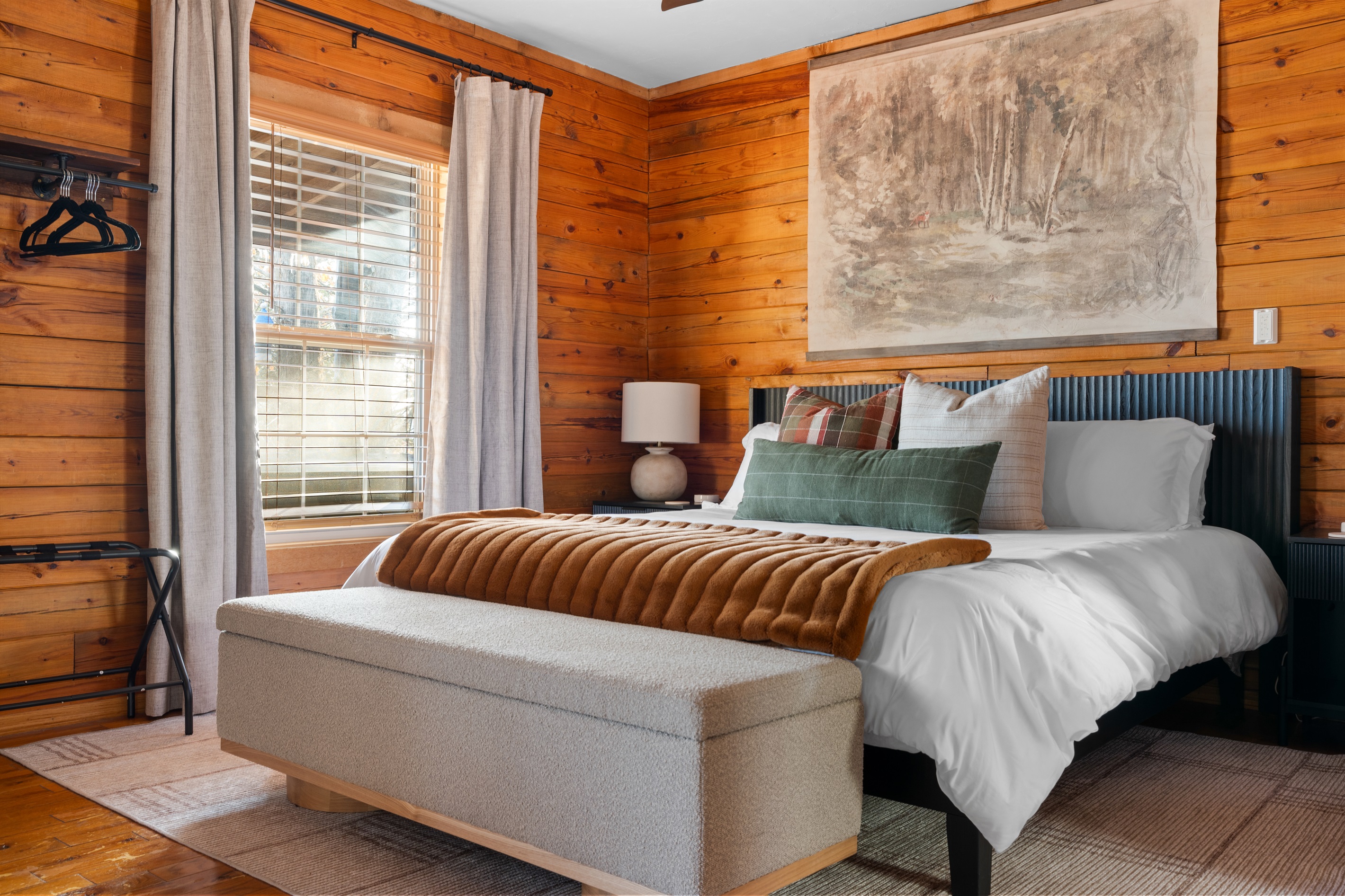 Indulge in romance—plush king bed wrapped in luxury and comfort
