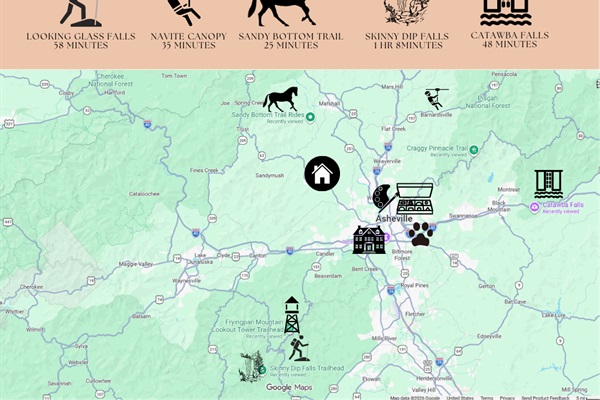 Perfectly positioned near Asheville&rsquo;s best. Minutes from Biltmore, River Arts District, waterfalls, trails, and scenic overlooks. The Lily Pad offers peaceful privacy with easy access to culture, adventure, and mountain views.