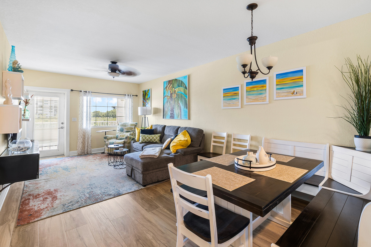 Living room overlooks the back balcony and the Gulf of Mexico/America!