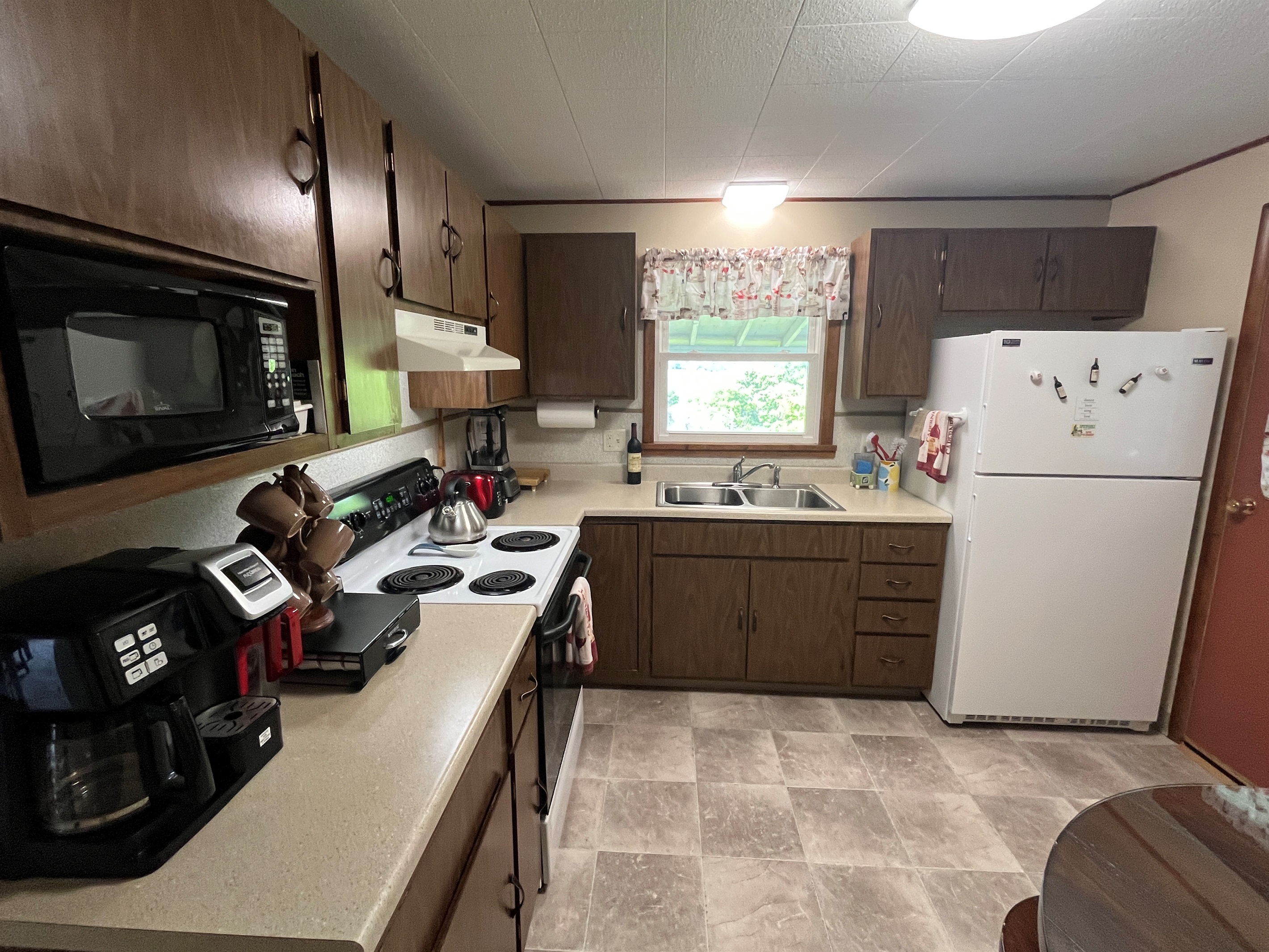 User-friendly kitchen with river and valley view