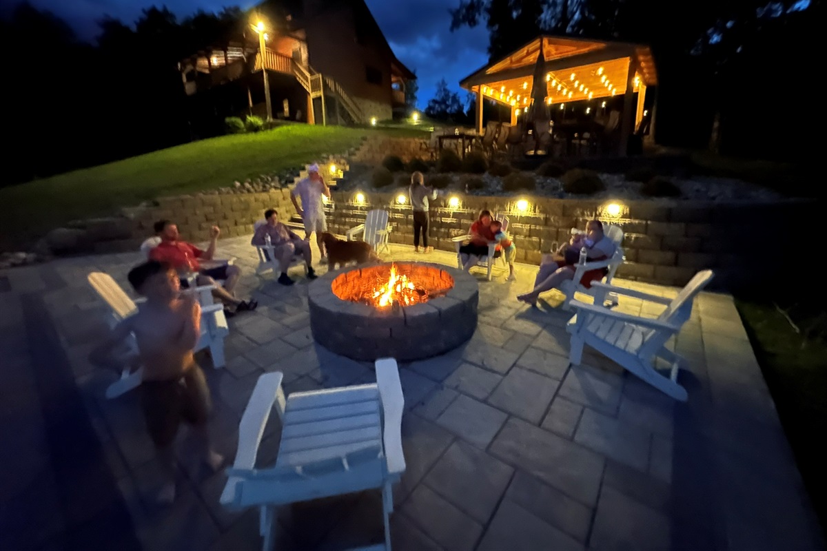Firepit and lights