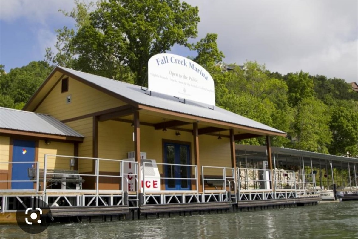 Fall Creek Marina located within 5 minutes from the unit. Rentals, bait, and other items available. 