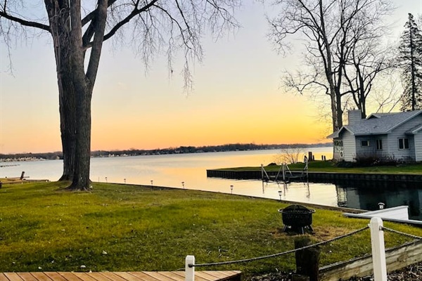 Sunset over the lake creating unforgettable evenings views.