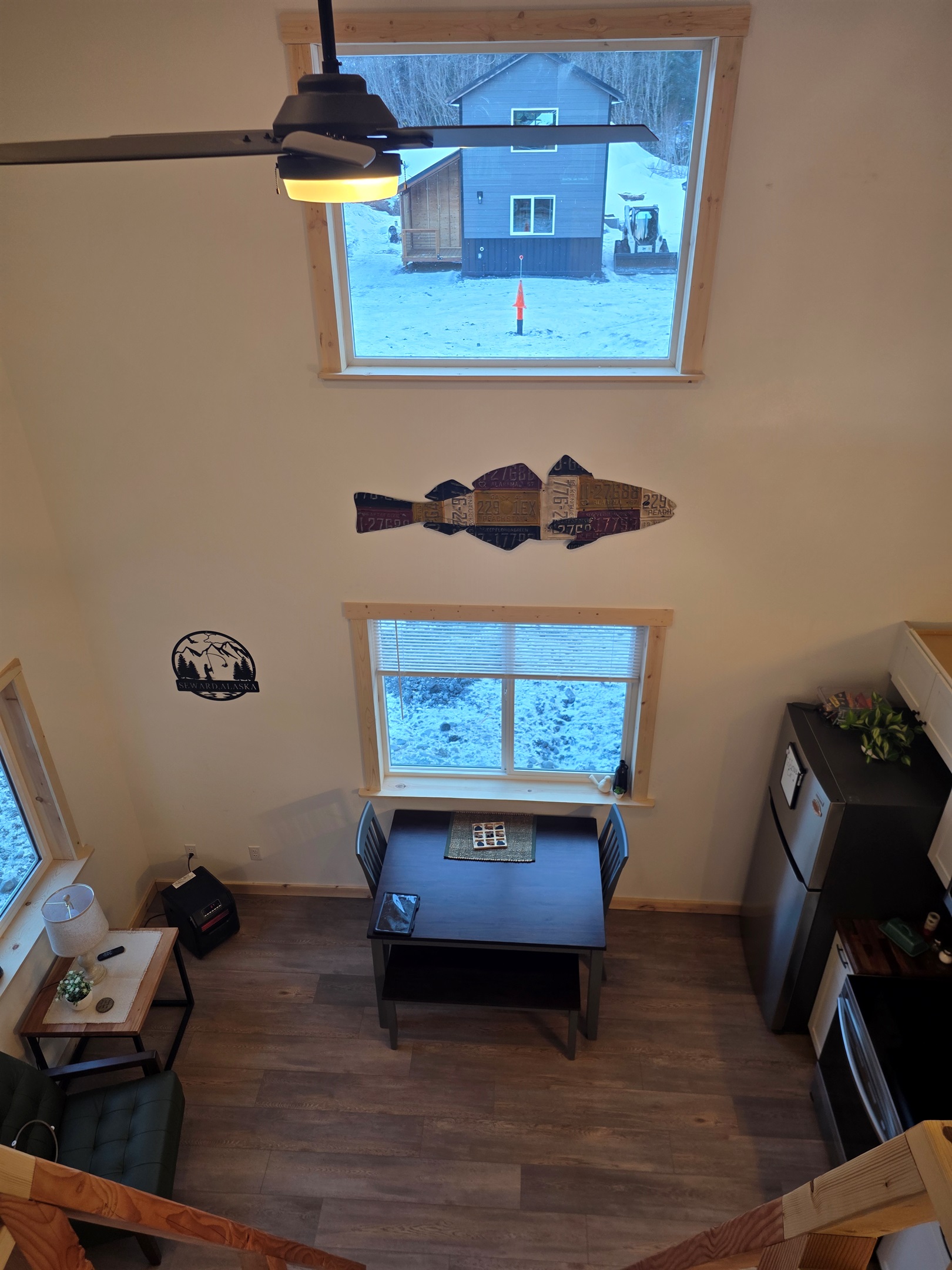 View from Loft.  Ceiling fan is visible in photo.