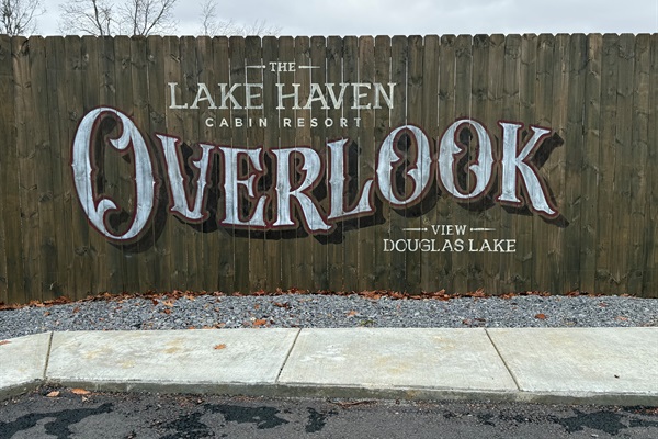 Lake Haven Resort overlook - while not visible in this photo, the overlook has a gorgeous view of Douglas Lake.  It is a perfect photo op stop on your way in/out of the resort!  