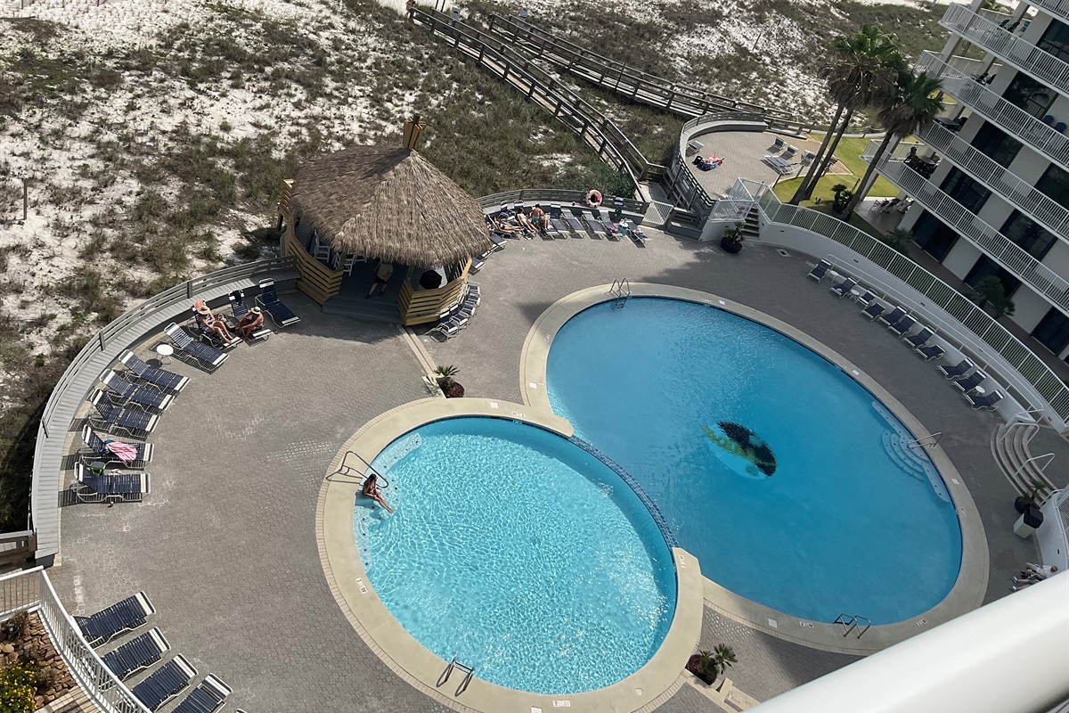 View of the pool from 702A balcony.