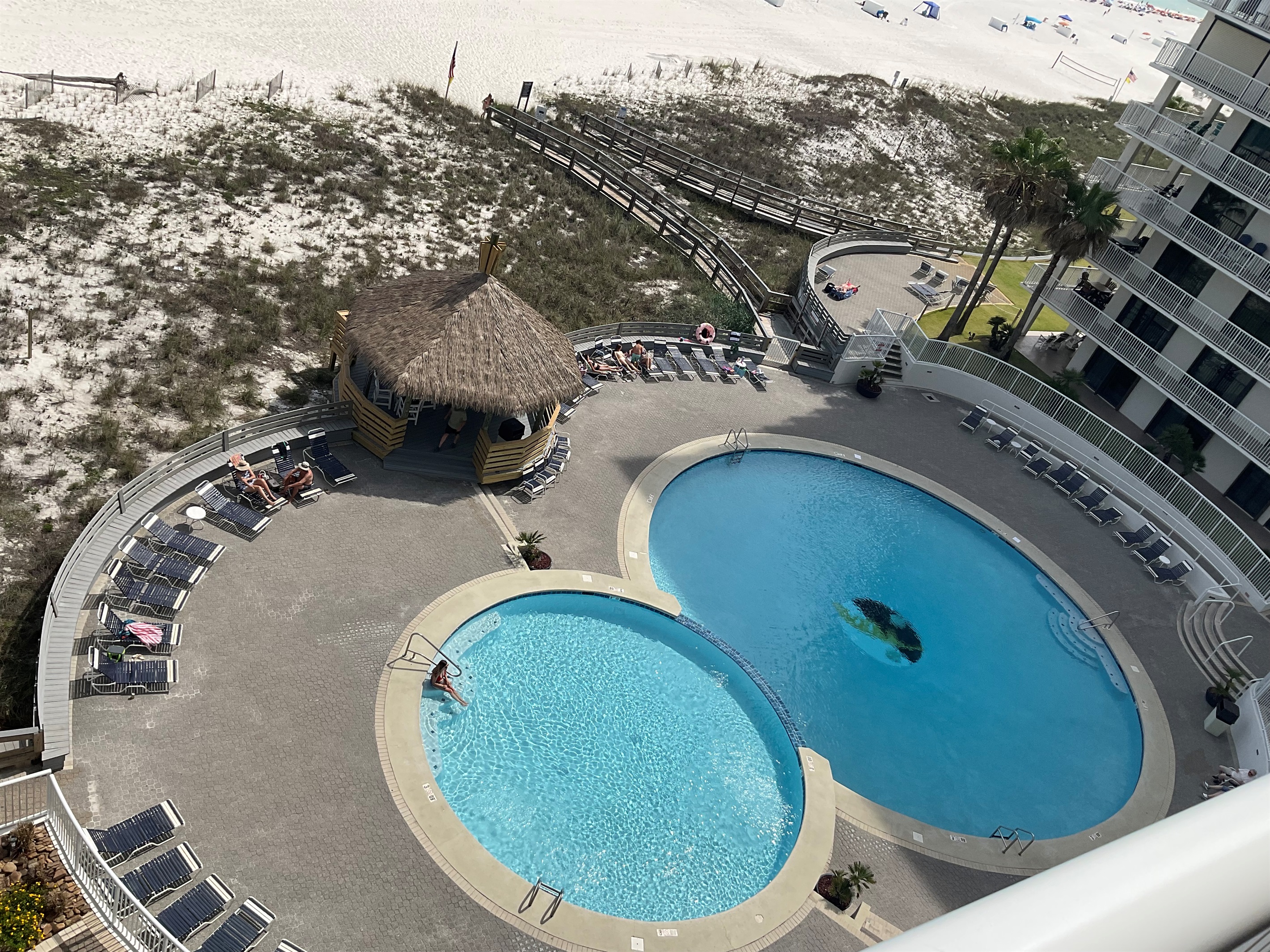 View of the pool from 702A balcony.