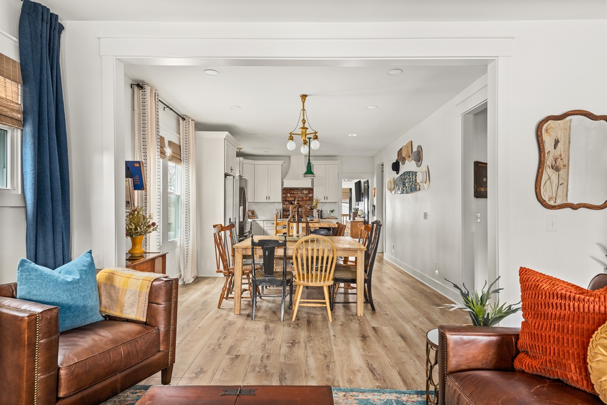 Open Living Area Layout into Dining Area.