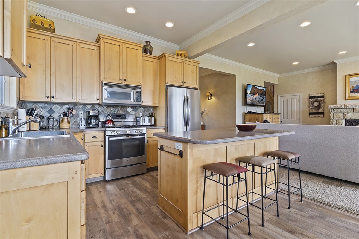 Modern kitchen with ample space for cooking and gathering