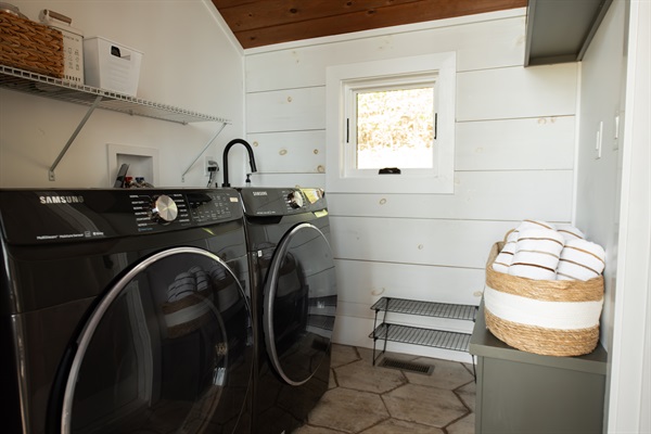 Laundry Room | Well-appointed space with full-size washer & dryer