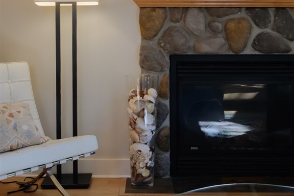 Cozy gas fireplace & smart TV