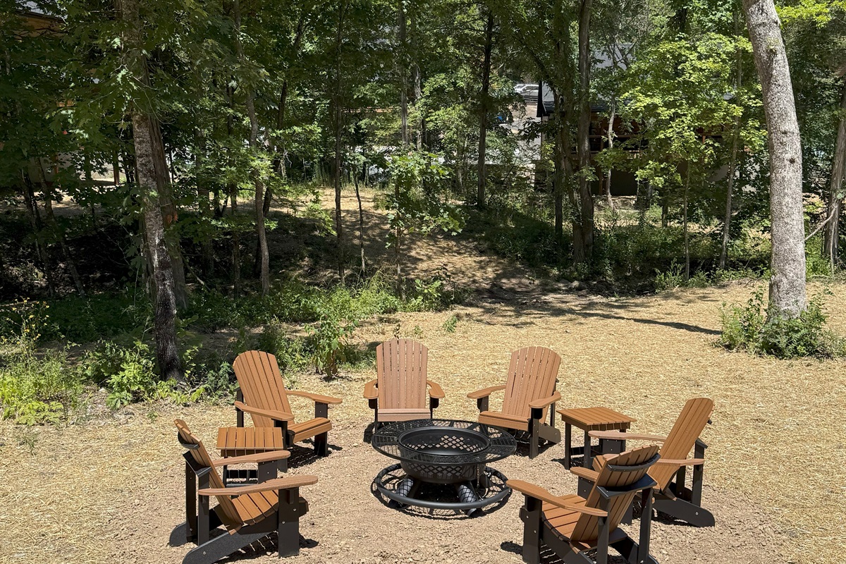Your very own private fire pit with comfy adirondcack chairs. The perfect place to unwind and tell stories of adventure. And cook up a S'More