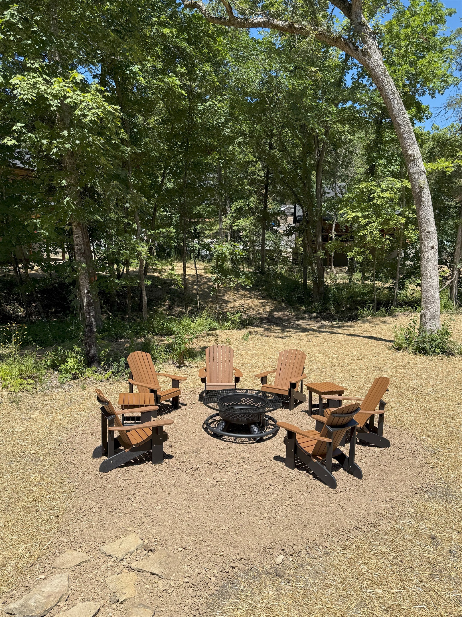Your very own private fire pit with comfy adirondcack chairs. The perfect place to unwind and tell stories of adventure. And cook up a S'More