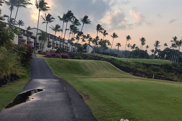 Situated at 18th hole of Kona Country Club-ground floor unit gives the best close up view.